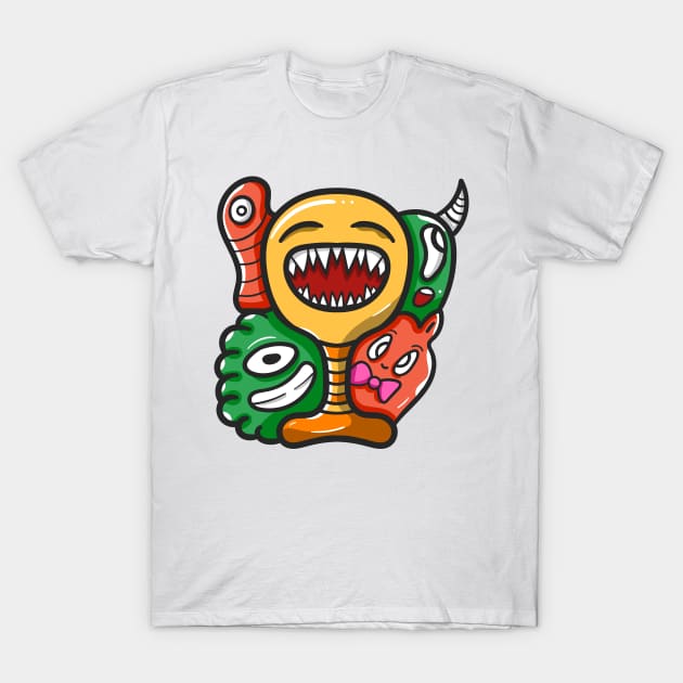 Monster Character Doodle Art T-Shirt by Dzulhan